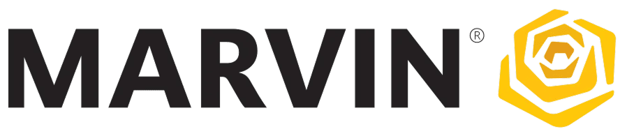 Marvin logo with yellow hexagon emblem
